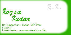 rozsa kudar business card